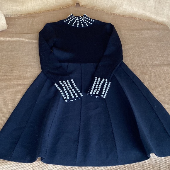 NWT Zara Black Knit Dress With Pearls Women’s Size Medium - Picture 12 of 16